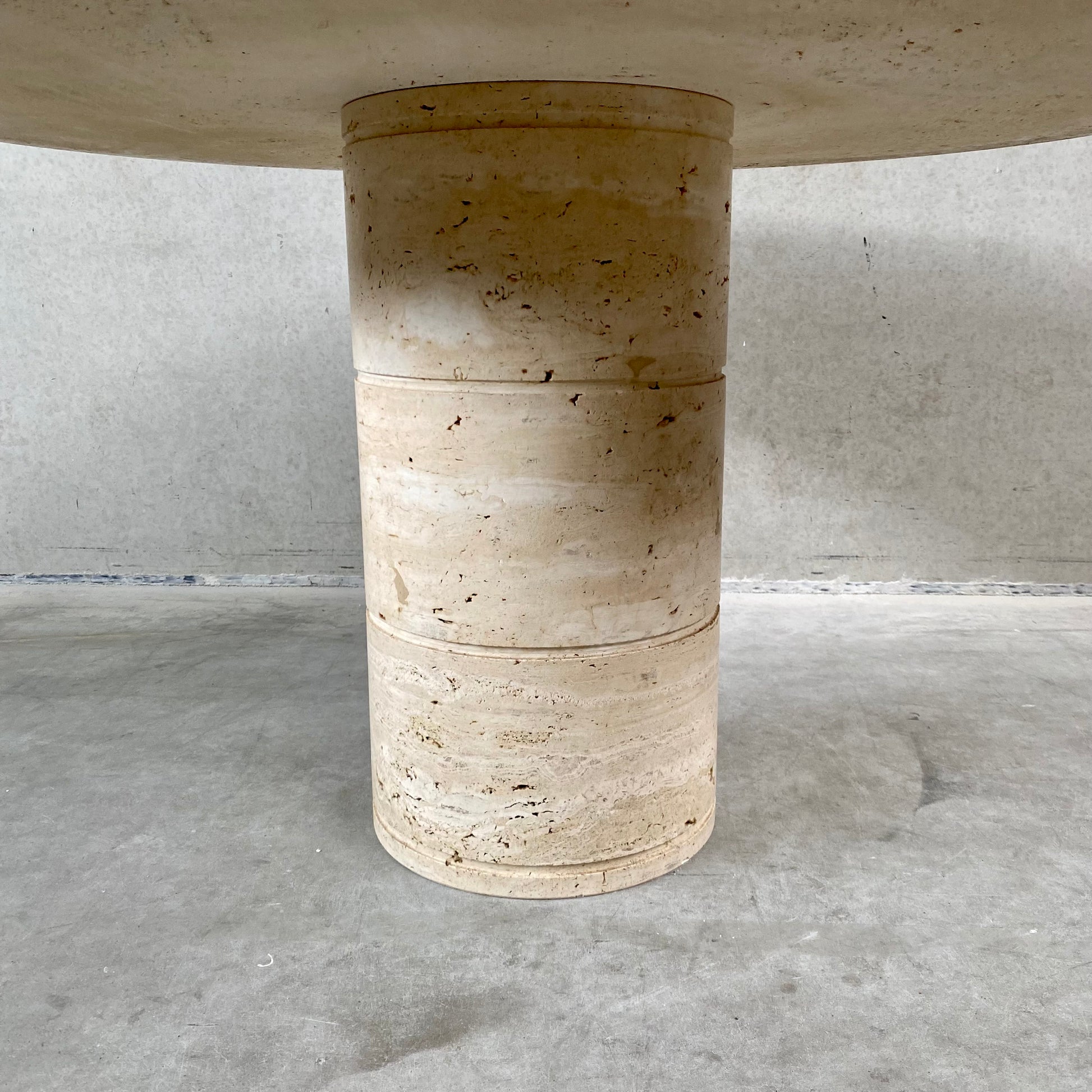 TRAVERTINE DINING TABLE BY ANGELO MANGIAROTTI FOR UP & UP, ITALY 1970S