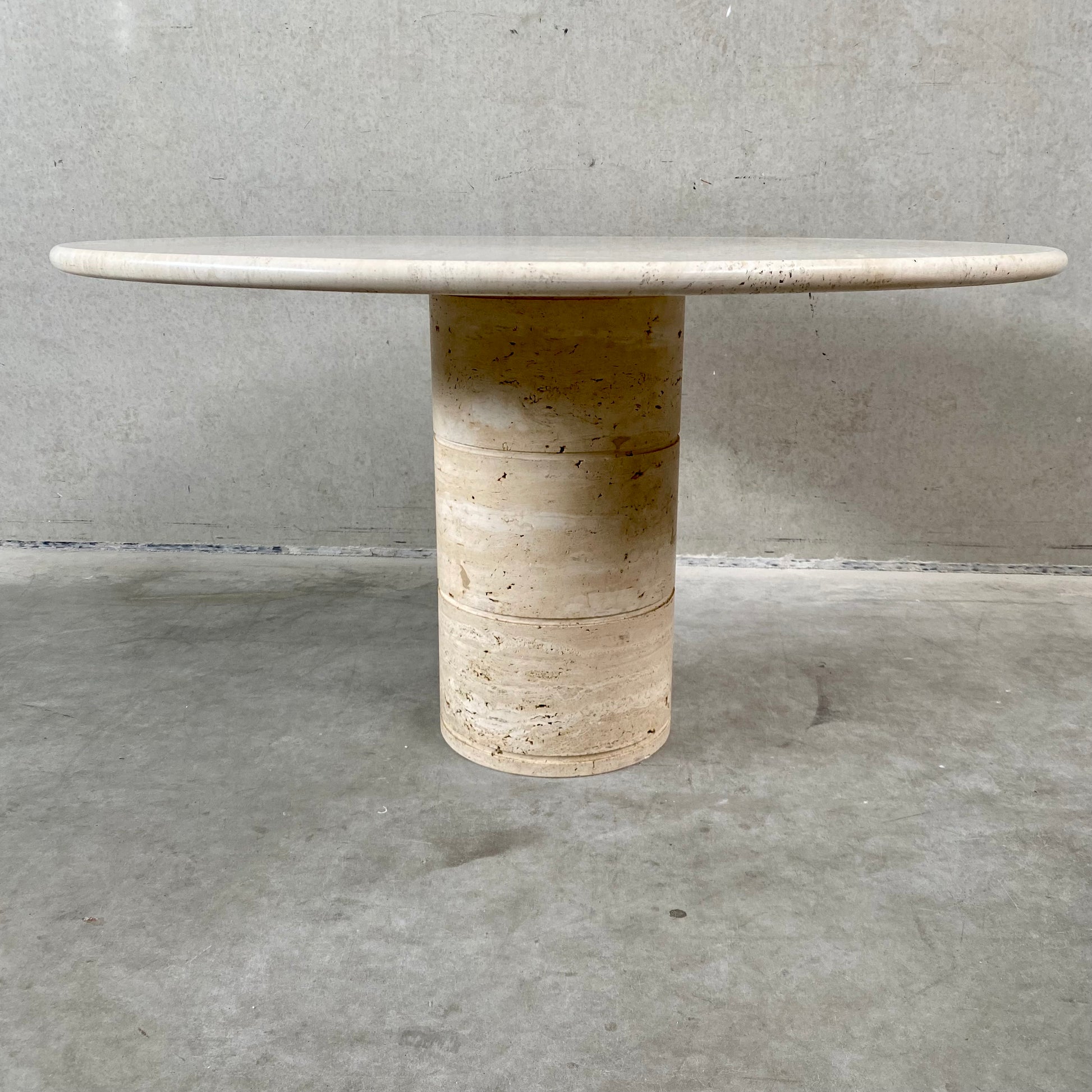 TRAVERTINE DINING TABLE BY ANGELO MANGIAROTTI FOR UP & UP, ITALY 1970S