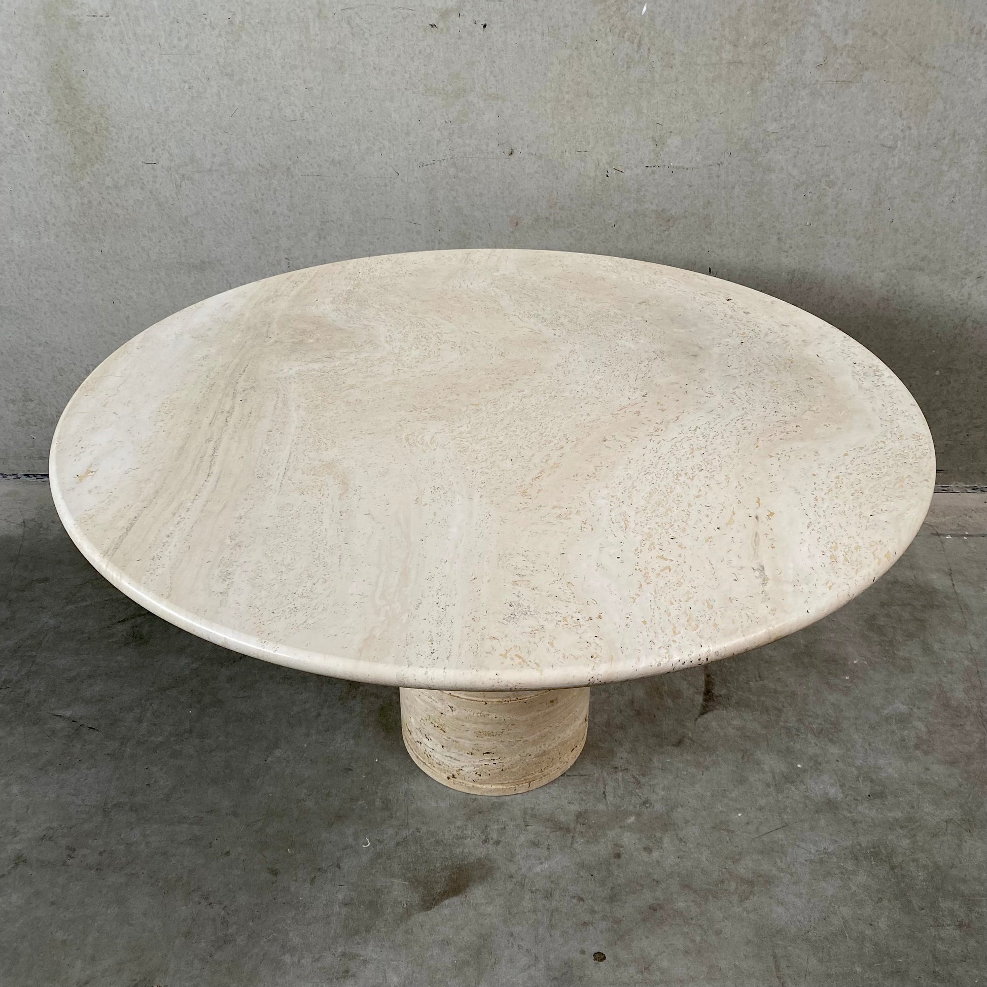 TRAVERTINE DINING TABLE BY ANGELO MANGIAROTTI FOR UP & UP, ITALY 1970S