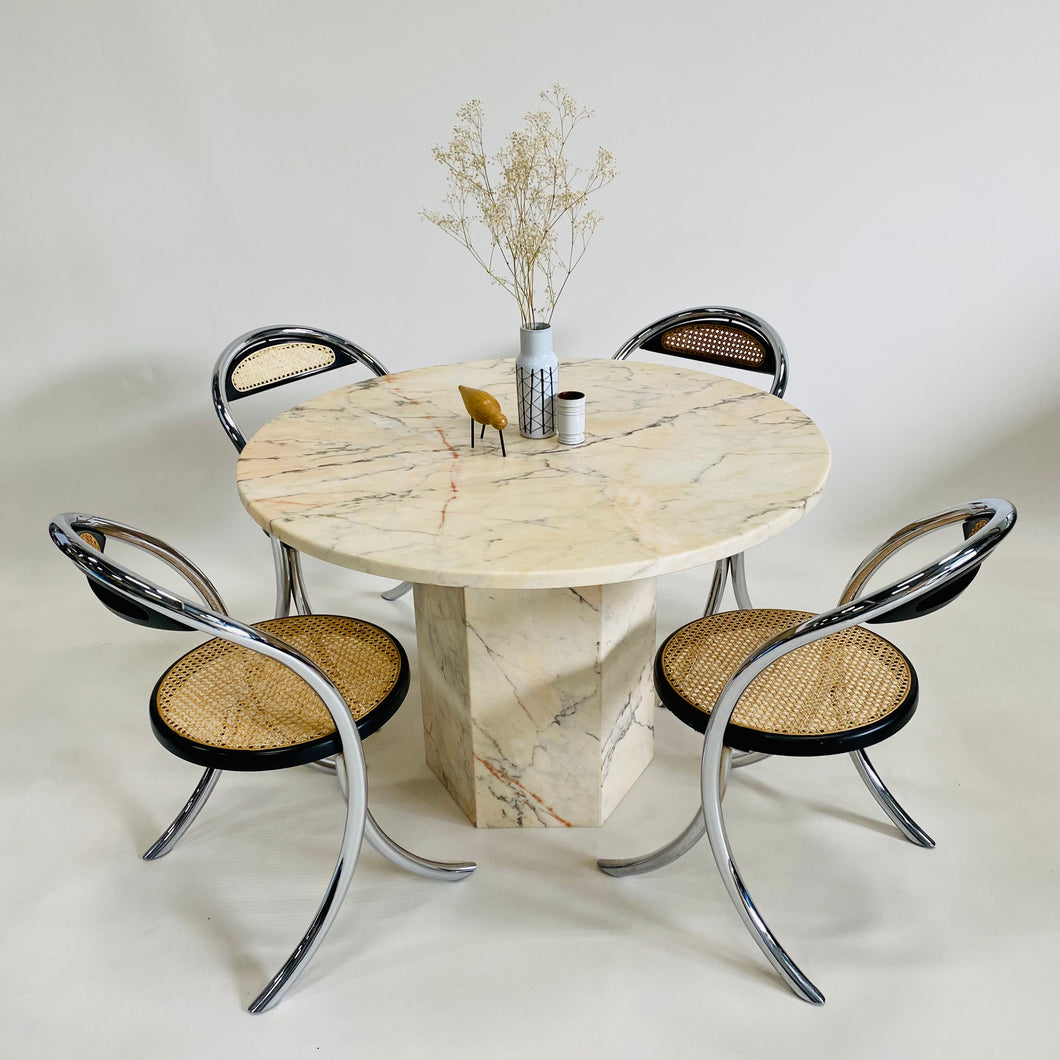 Beautiful Vintage Italian Design Marble Dining Table Italy 1970