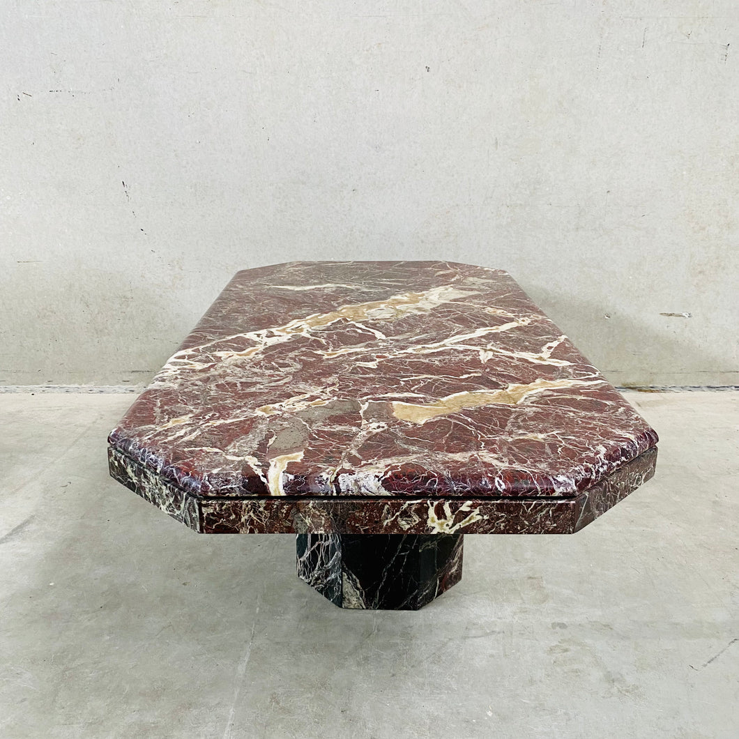 Ox-blood Red 'rosso Levanto' Marble Coffee Table, Italy 1970