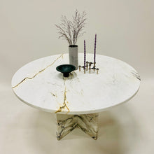 Load image into Gallery viewer, Beautiful Large Vintage Italian Design Marble Dining Table Italy 1970
