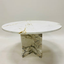 Load image into Gallery viewer, Beautiful Large Vintage Italian Design Marble Dining Table Italy 1970
