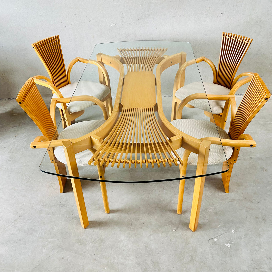Sculptural 'totem' Dining Set by Torstein Nilsen for Westnofa, Norway 1980