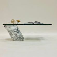 Load image into Gallery viewer, Solid Italian Carrara Marble With Glass Coffee Table by Team Form Ag for Ronald Schmitt Germany 1970
